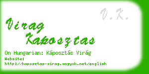 virag kaposztas business card